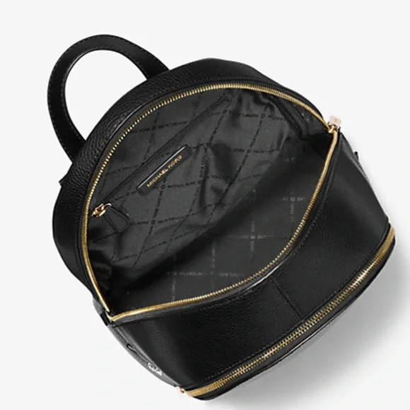 Michael Kors Rhea Medium Pebbled Leather BackpackBlack NWT  display picture 1